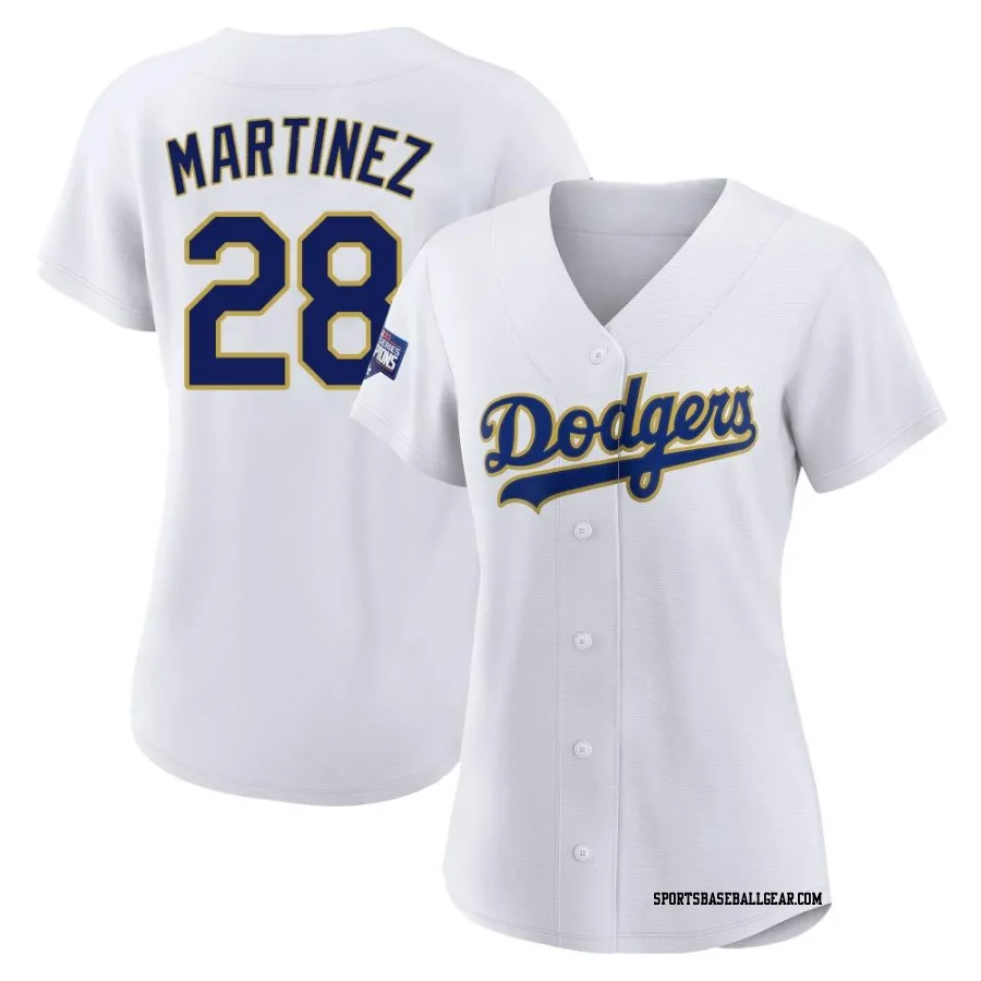 J.D. Martinez Women's Los Angeles Dodgers White/Gold Authentic 2021 Gold Program Player Jersey