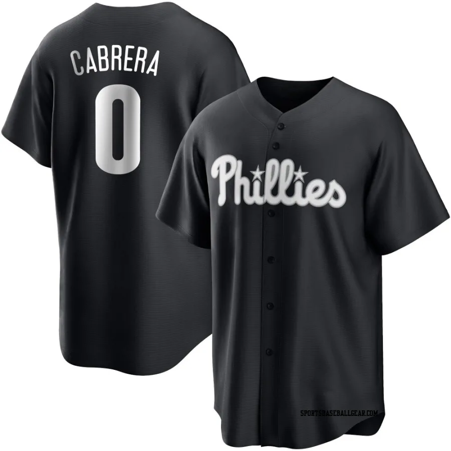 Jean Cabrera Men's Philadelphia Phillies Black/White Replica Jersey