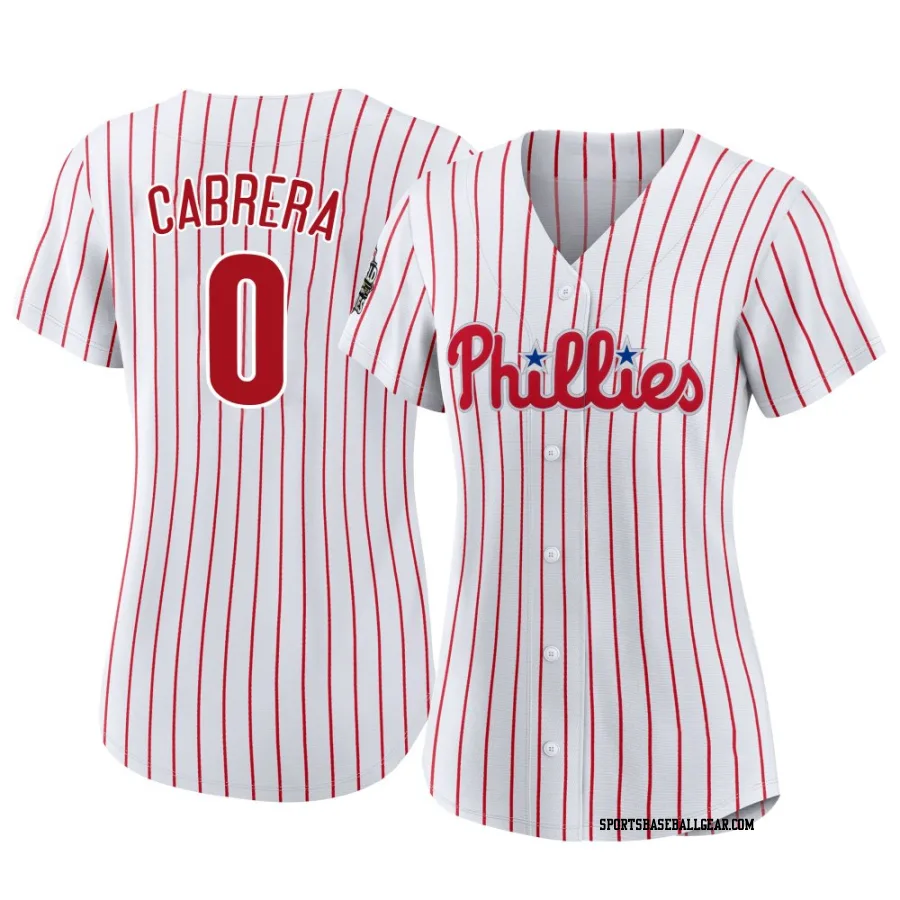 Jean Cabrera Women's Philadelphia Phillies White Authentic 2022 World Series Home Jersey