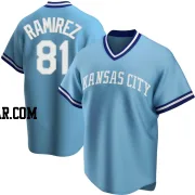 Jean Ramirez Men's Kansas City Royals Light Blue Replica Road Cooperstown Collection Jersey