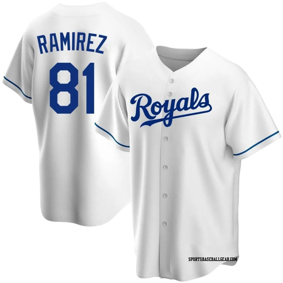 Jean Ramirez Youth Kansas City Royals White Replica Home Jersey