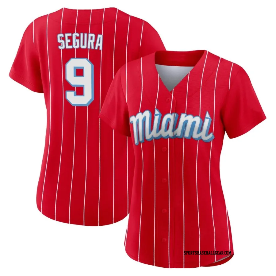 Jean Segura Women's Miami Marlins Red Authentic 2021 City Connect Jersey