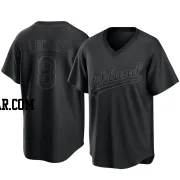 Jed Lowrie Men's Oakland Athletics Black Replica Pitch Fashion Jersey