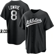 Jed Lowrie Men's Oakland Athletics Black/White Replica Jersey