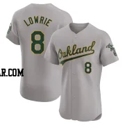 Jed Lowrie Men's Oakland Athletics Gray Elite Road Jersey