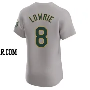 Jed Lowrie Men's Oakland Athletics Gray Elite Road Jersey