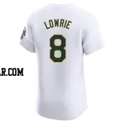 Jed Lowrie Men's Oakland Athletics White Elite Home Jersey