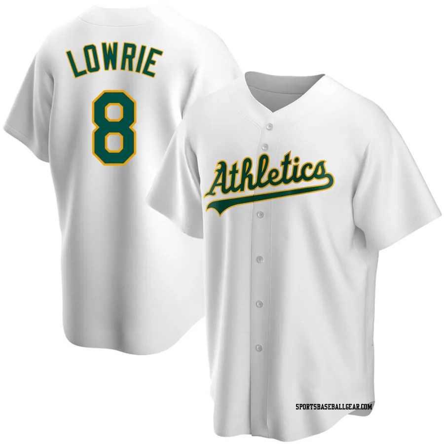 Jed Lowrie Youth Oakland Athletics White Replica Home Jersey