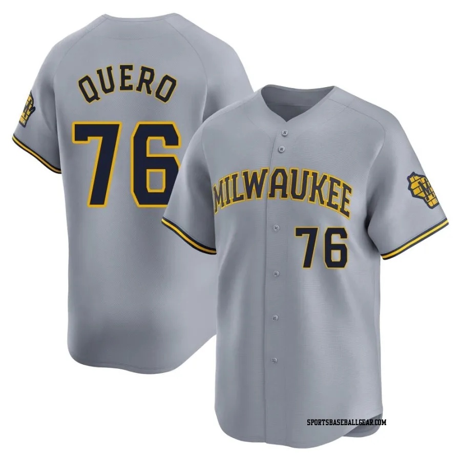 Jeferson Quero Youth Milwaukee Brewers Gray Limited Away Jersey