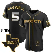 Jeff Bagwell Men's Houston Astros Black/Gold Authentic 2023 Space City Ready 2 Reign Flex Base Jersey