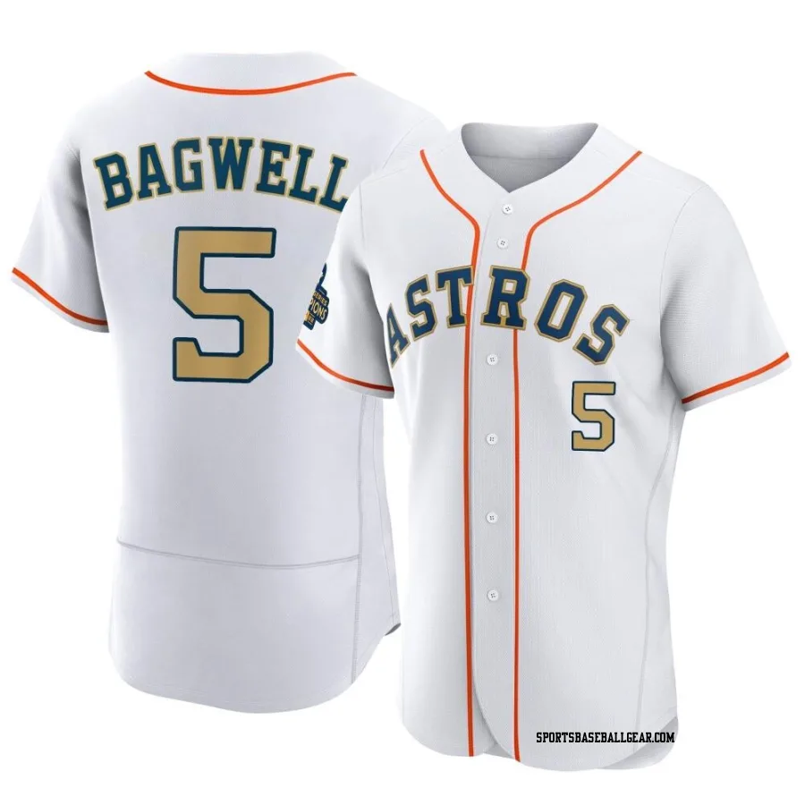 Jeff Bagwell Men's Houston Astros Gold Authentic White 2023 Collection Jersey