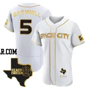 Jeff Bagwell Men's Houston Astros White/Gold Authentic 2023 Space City Ready 2 Reign Flex Base Jersey