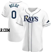 Jeff Belge Men's Tampa Bay Rays White Authentic Home Jersey