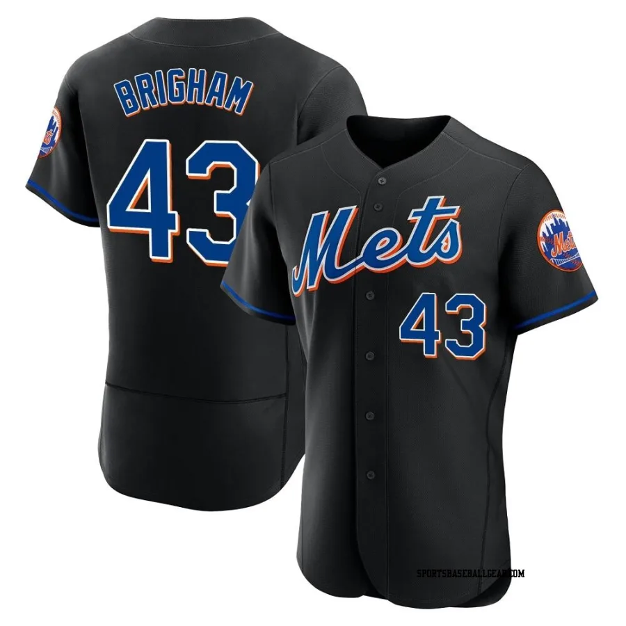 Jeff Brigham Men's New York Mets Black Authentic 2022 Alternate Jersey