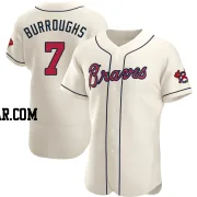 Jeff Burroughs Men's Atlanta Braves Cream Authentic Alternate Jersey