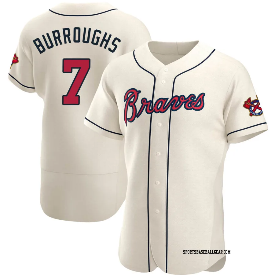 Jeff Burroughs Men's Atlanta Braves Cream Authentic Alternate Jersey