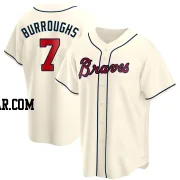 Jeff Burroughs Men's Atlanta Braves Cream Replica Alternate Jersey