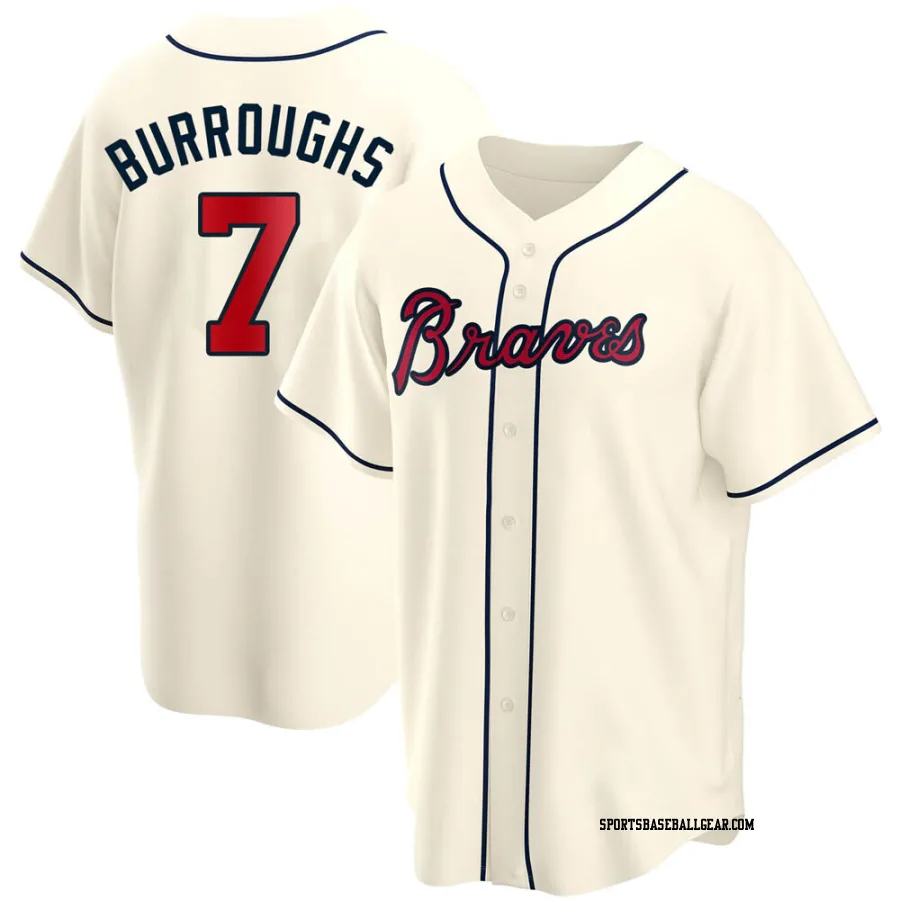 Jeff Burroughs Men's Atlanta Braves Cream Replica Alternate Jersey