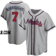 Jeff Burroughs Men's Atlanta Braves Gray Replica Road Jersey