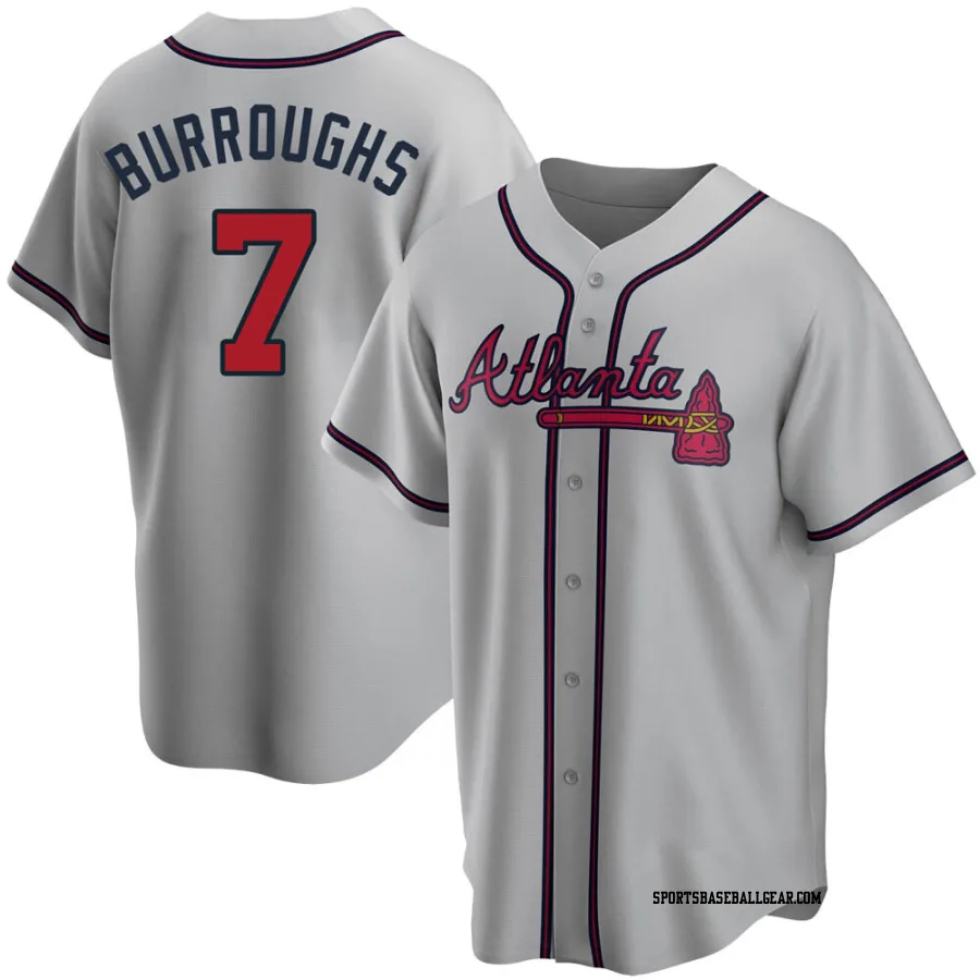 Jeff Burroughs Men's Atlanta Braves Gray Replica Road Jersey