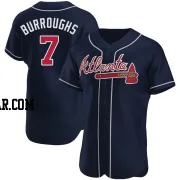 Jeff Burroughs Men's Atlanta Braves Navy Authentic Alternate Jersey