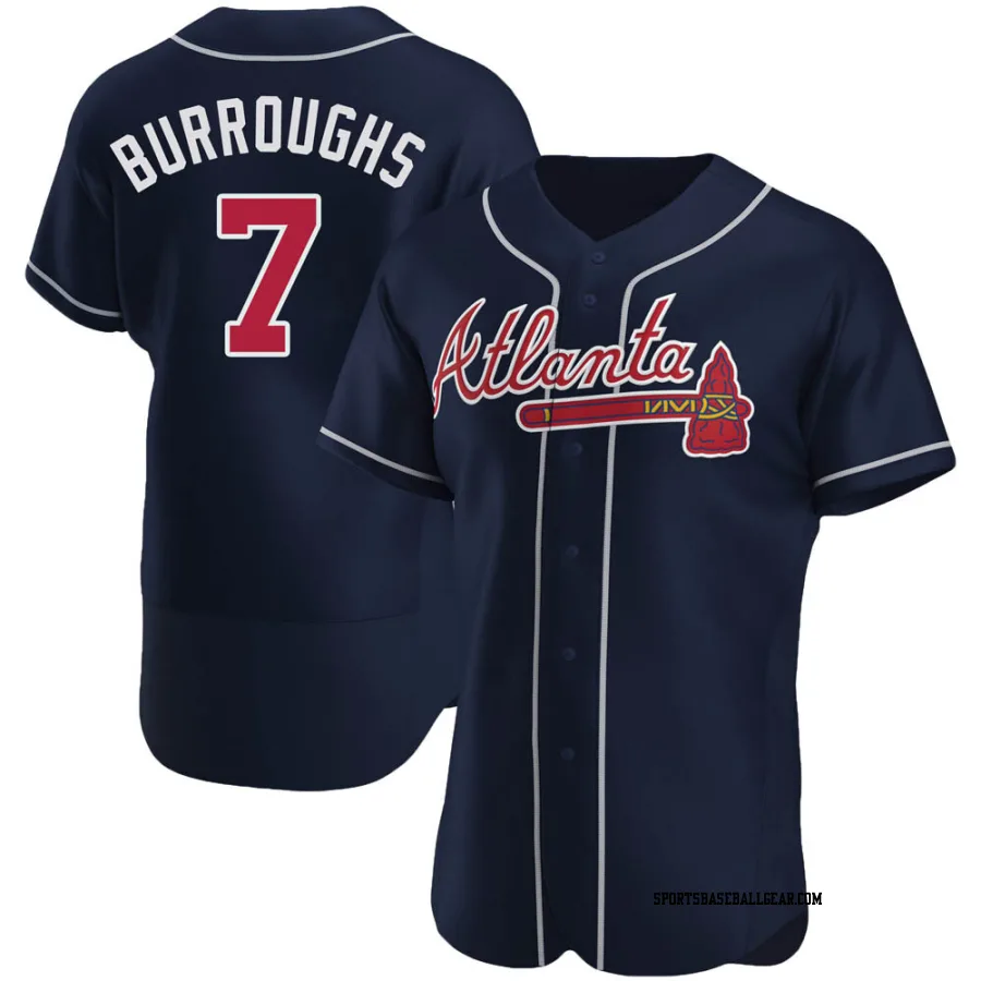 Jeff Burroughs Men's Atlanta Braves Navy Authentic Alternate Jersey