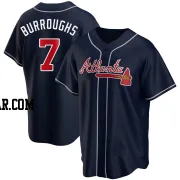 Jeff Burroughs Men's Atlanta Braves Navy Replica Alternate Jersey