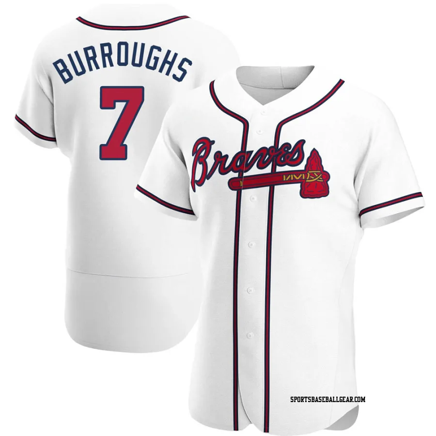 Jeff Burroughs Men's Atlanta Braves White Authentic Home Jersey