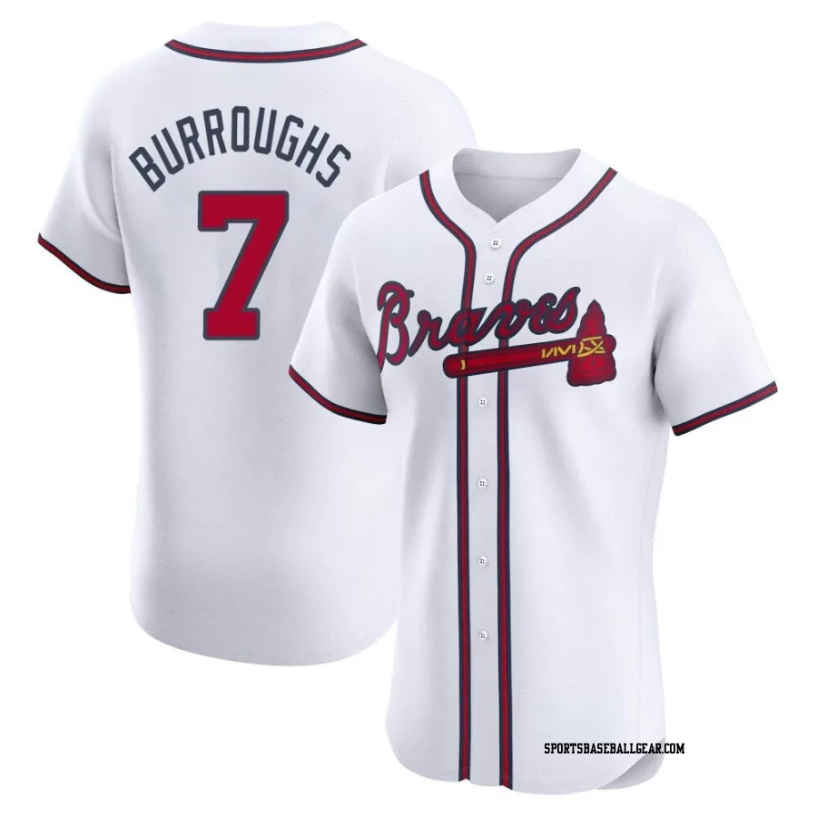 Jeff Burroughs Men's Atlanta Braves White Elite Home Jersey