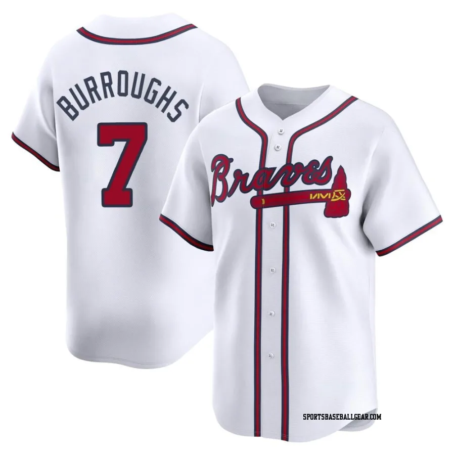 Jeff Burroughs Men's Atlanta Braves White Limited Home Jersey