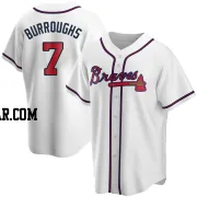 Jeff Burroughs Men's Atlanta Braves White Replica Home Jersey