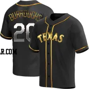 Jeff Burroughs Men's Texas Rangers Black Golden Replica Alternate Jersey