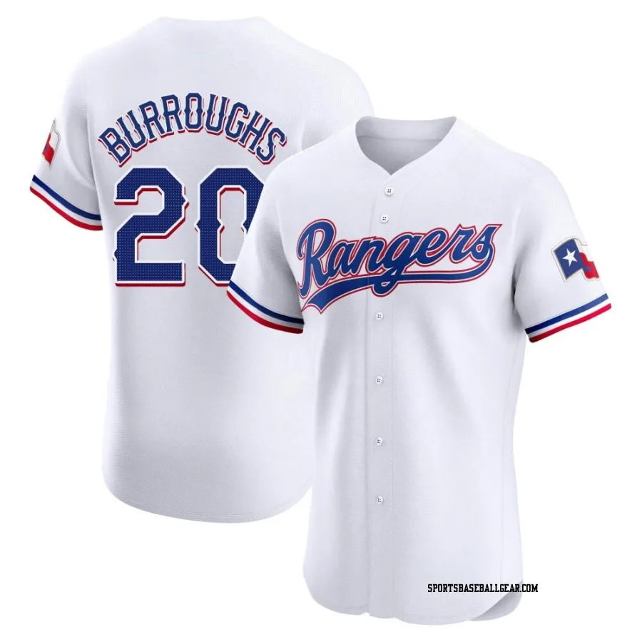 Jeff Burroughs Men's Texas Rangers White Elite Home Jersey