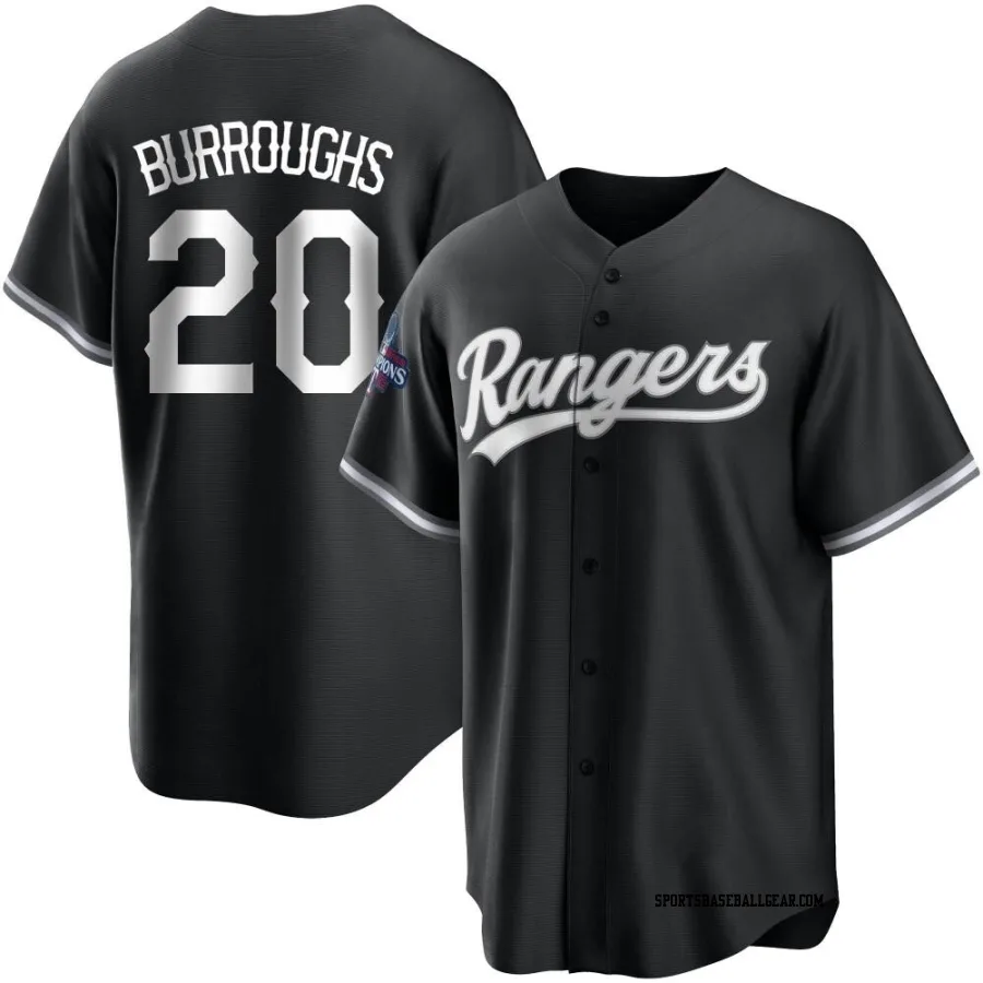 Jeff Burroughs Men's Texas Rangers White Replica Black 2023 World Series Champions Jersey