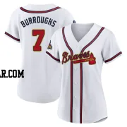 Jeff Burroughs Women's Atlanta Braves Gold Authentic White 2022 Program Jersey