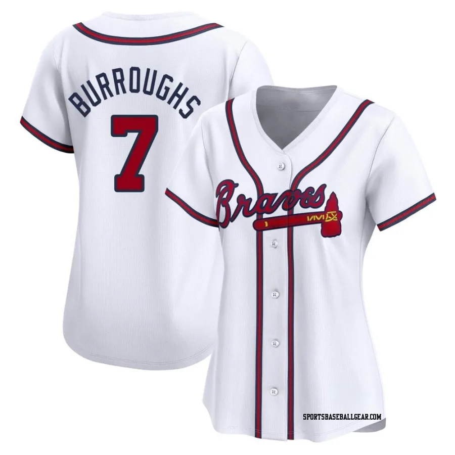 Jeff Burroughs Women's Atlanta Braves White Limited Home Jersey