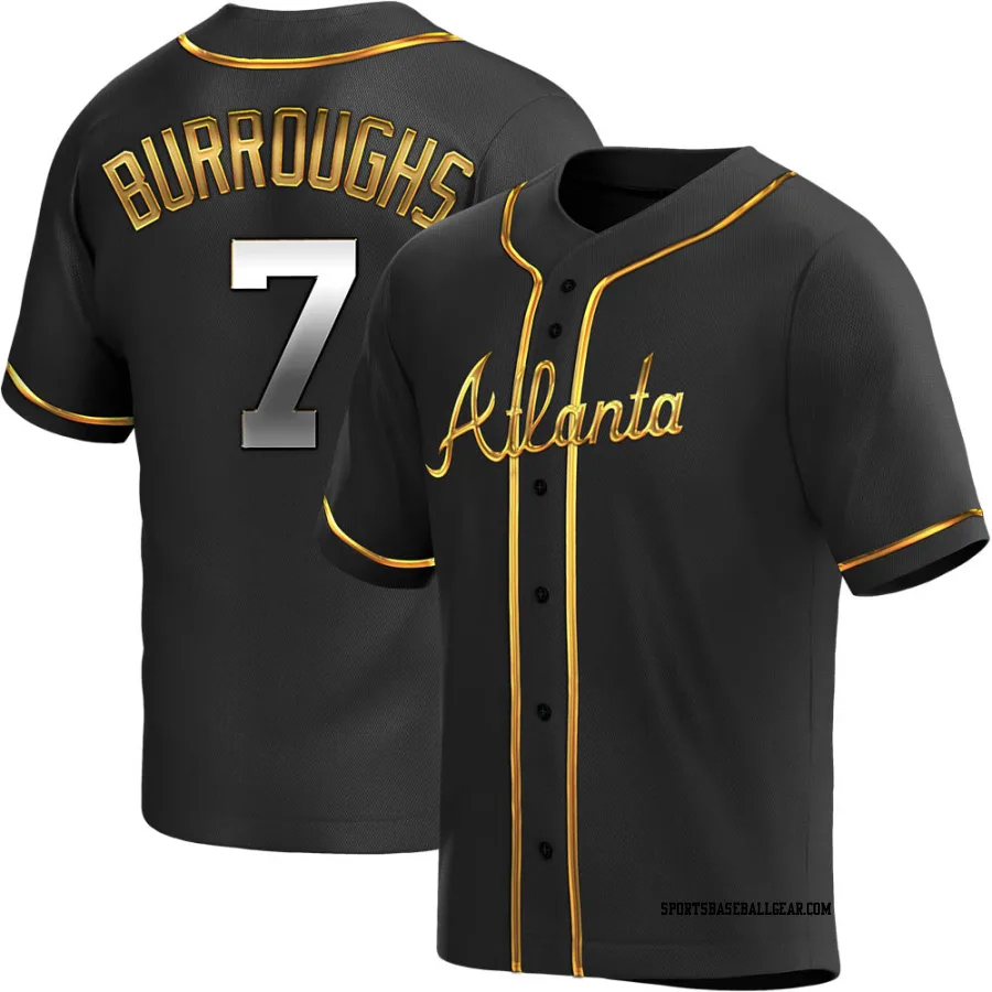 Jeff Burroughs Youth Atlanta Braves Black Golden Replica Alternate Jersey