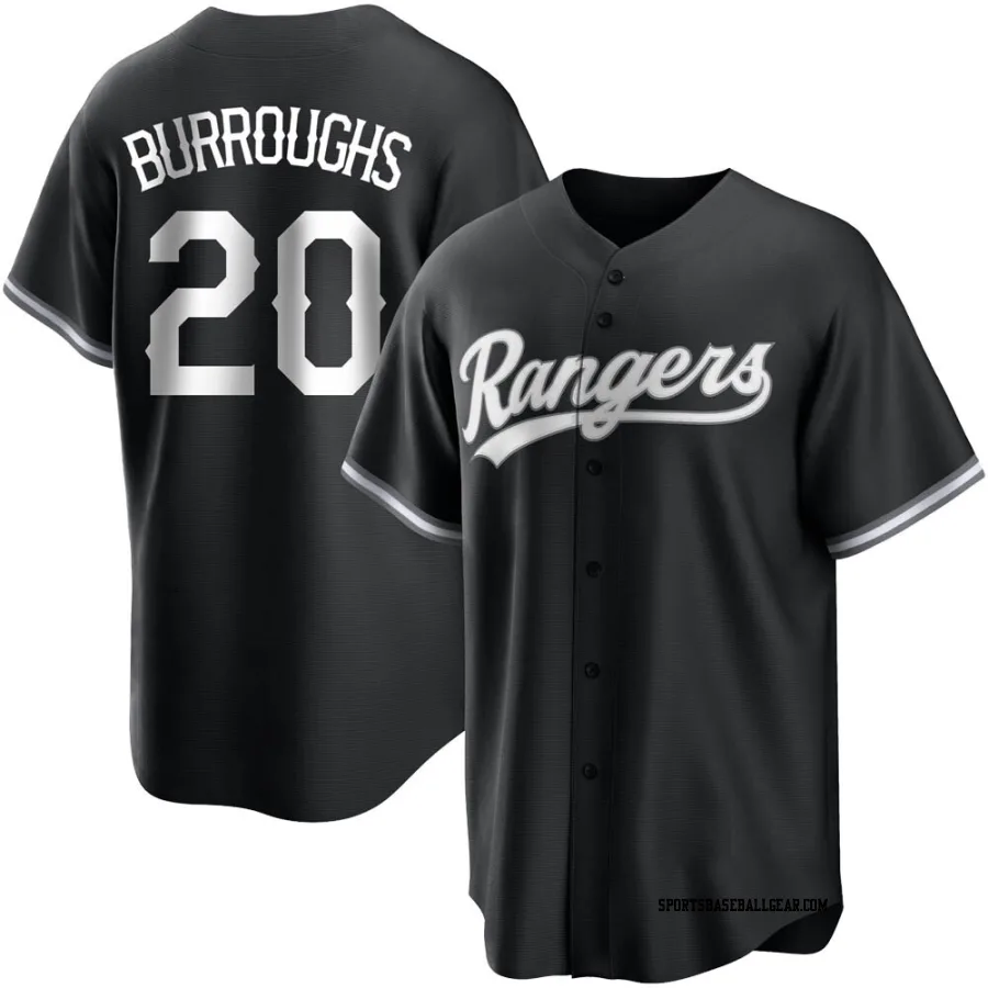 Jeff Burroughs Youth Texas Rangers Black/White Replica Jersey