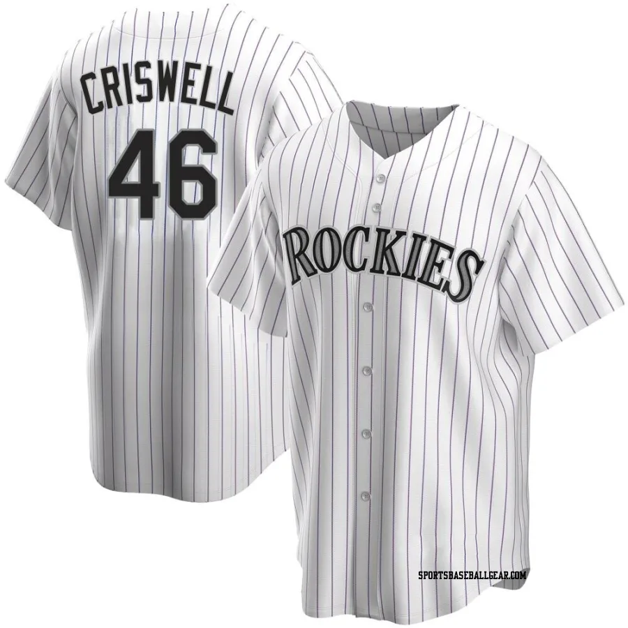 Jeff Criswell Men's Colorado Rockies White Replica Home Jersey