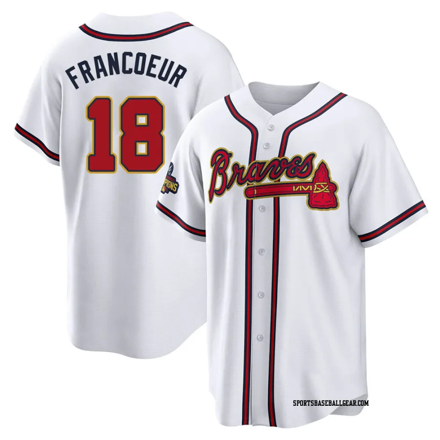 Jeff Francoeur Men's Atlanta Braves Gold Replica White 2022 Program Jersey