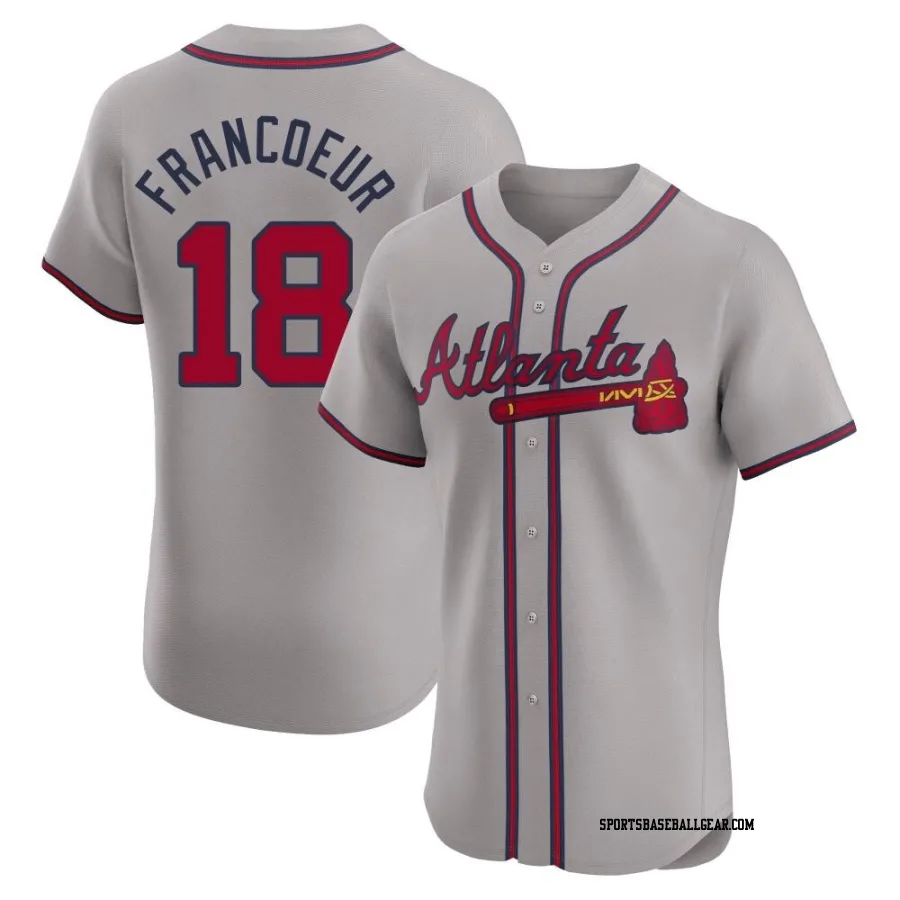 Jeff Francoeur Men's Atlanta Braves Gray Elite Road Jersey