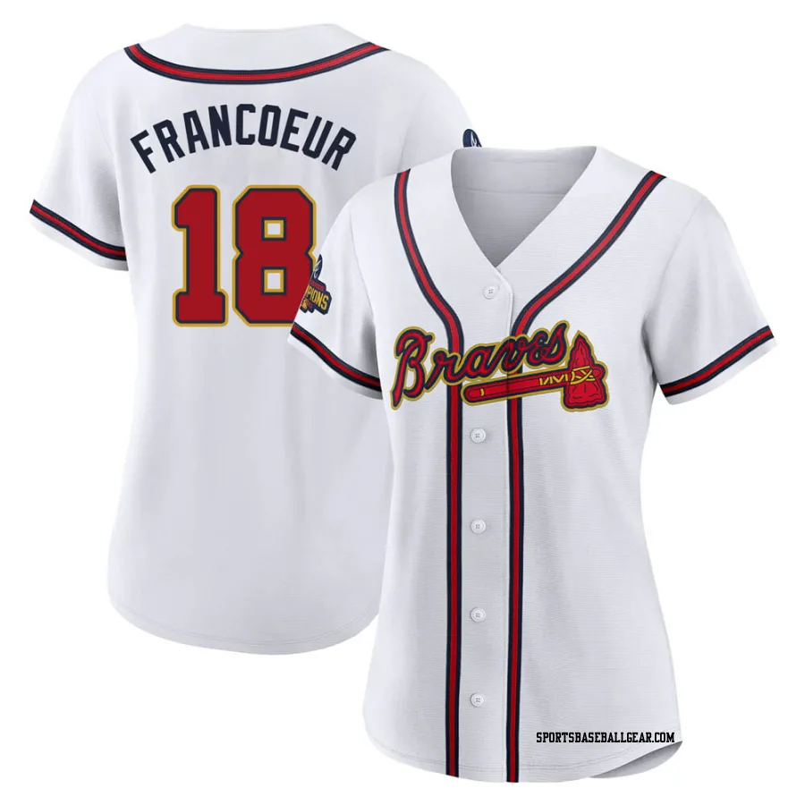 Jeff Francoeur Women's Atlanta Braves Gold Authentic White 2022 Program Jersey