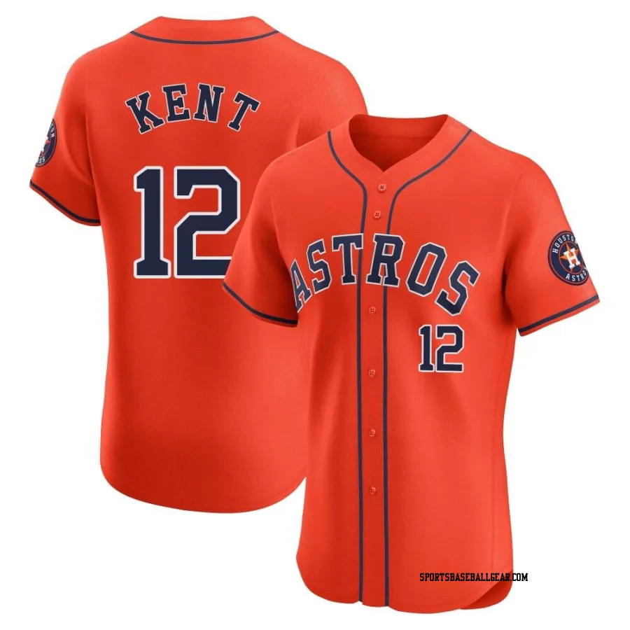 Jeff Kent Men's Houston Astros Orange Elite Alternate Vapor Premier Jersey