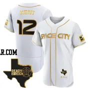 Jeff Kent Men's Houston Astros White/Gold Authentic 2023 Space City Ready 2 Reign Flex Base Jersey