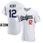 Jeff Kent Men's Los Angeles Dodgers White/Gold Authentic 2021 Gold Program Player Jersey