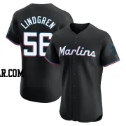 Jeff Lindgren Men's Miami Marlins Black Elite Alternate Vapor Premier Jersey