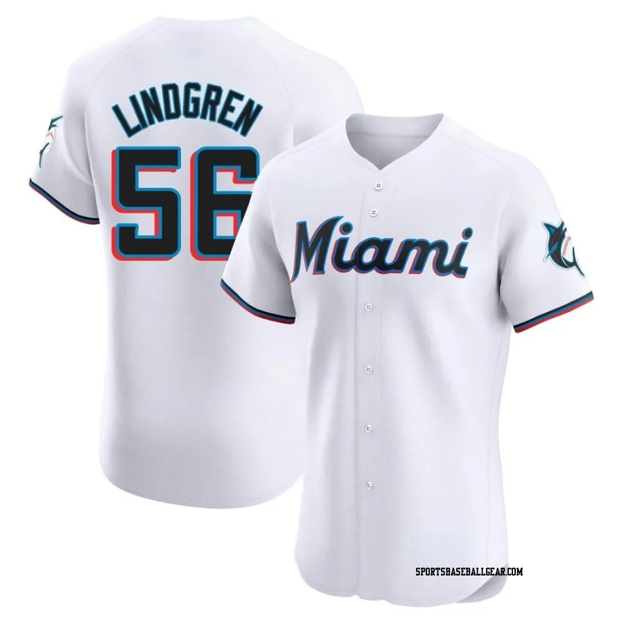 Jeff Lindgren Men's Miami Marlins White Elite Home Jersey