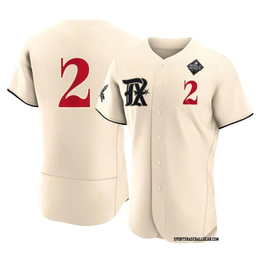 Jeff Mathis Men's Texas Rangers Cream Authentic 2023 City Connect 2023 World Series Jersey