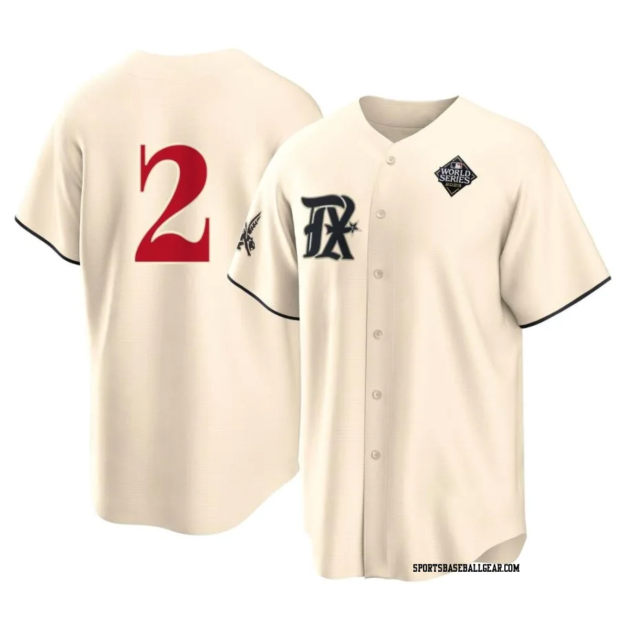 Jeff Mathis Men's Texas Rangers Cream Replica 2023 City Connect 2023 World Series Jersey