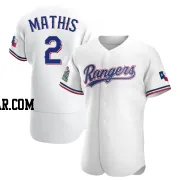 Jeff Mathis Men's Texas Rangers White Authentic Home Jersey